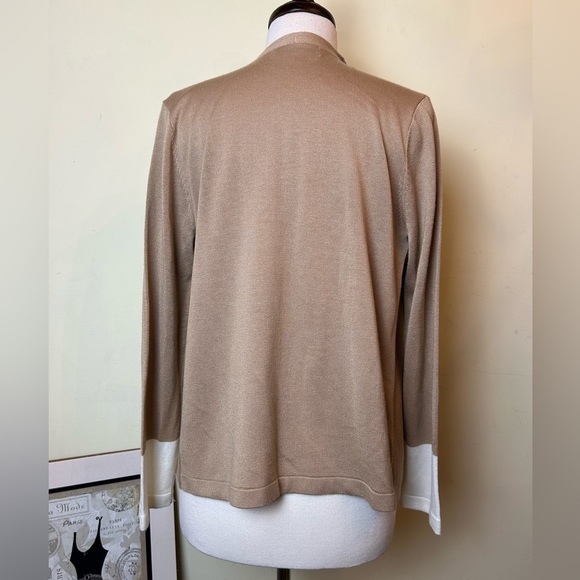 Calvin Klein Cardigan Size M Brown Beige Asymmetrical - Picture 4 of 8